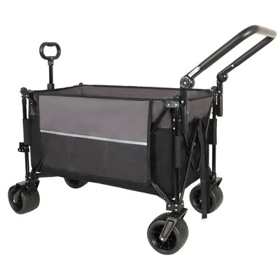 Folding Wagon Cart With Rotating Handle And All-Terrain Wheels – Heavy-Duty, Large Capacity For Transport, Groceries, And Outdoor Use