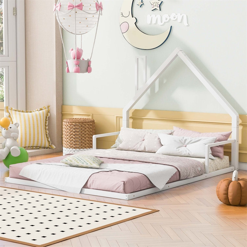 Ailton Metal Platform Bed, Full, White