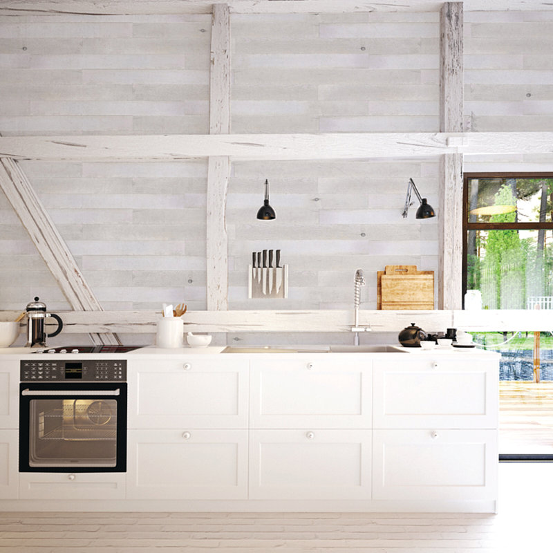 White Wash Pine Reclaimed Wood Wall Panels 6" x 48"