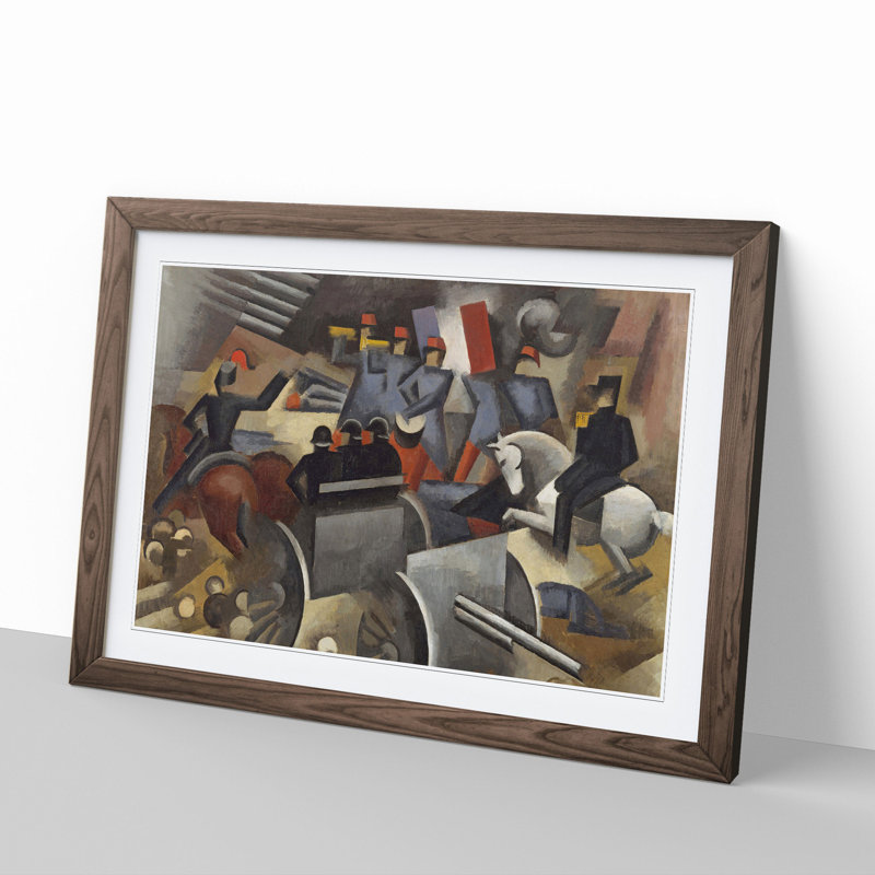 Artillery by Roger De La Fresnaye - Picture Frame Painting, Walnut Framed, 36cm H x 48cm W x 2cm D