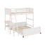 Lit simple superposé au dessus d'un lit double avec bureau-1321949574