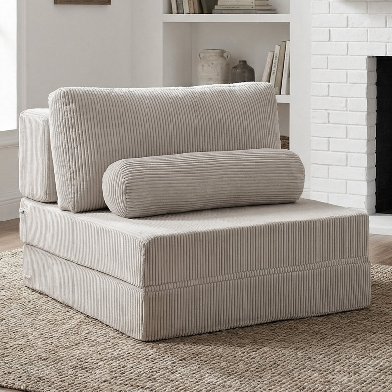 Canapé modulaire pliable Castle, canapé convertible créatif avec siège central pour la chambre à coucher du salon, LIGHT-GREY