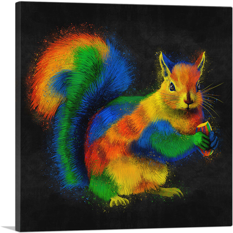 " Squirrel Animal Holding Nut ", 14" H x 14" W x 1.5" D