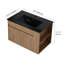 Meuble-lavabo mural simple 30 po avec comptoir en céramique, meuble-lavabo flottant avec 2 portes à fermeture douce et 1 tablette latérale réglable-441139047