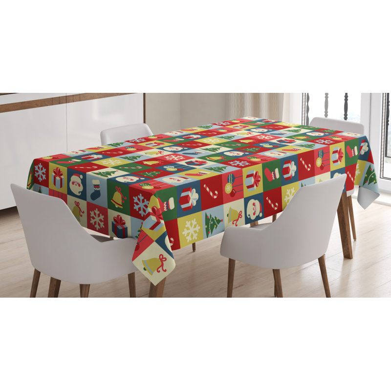 Geometric Christmas Tablecloth, 84" L x 60" W