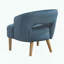 Fauteuil d'appoint Barrel Velvet, ressorts ensachés et pieds en noyer clair-2132875700