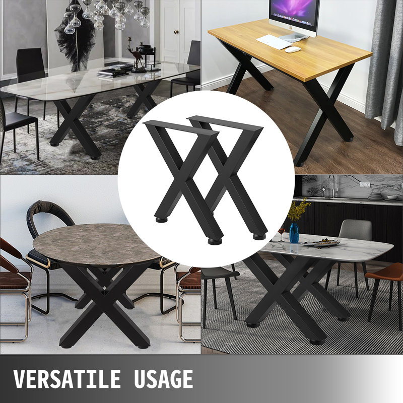 Pieds de table, Noir, H 28,3 po x l 31,1 po x P 3,9 po