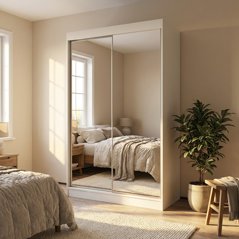 Armoire Jelinek 59 "avec tablettes réglables, tringle, Blanc, H 80 po x l 47 po x P 25,5 po