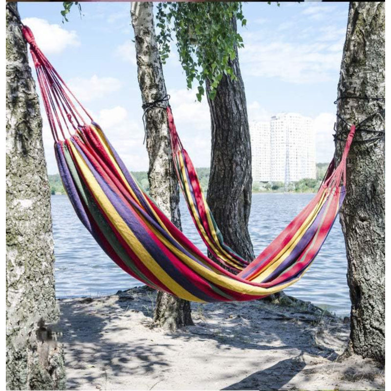 Outdoor Camping Portable Hammock with Travel Bag, Thickened Durable Canvas Fabric
