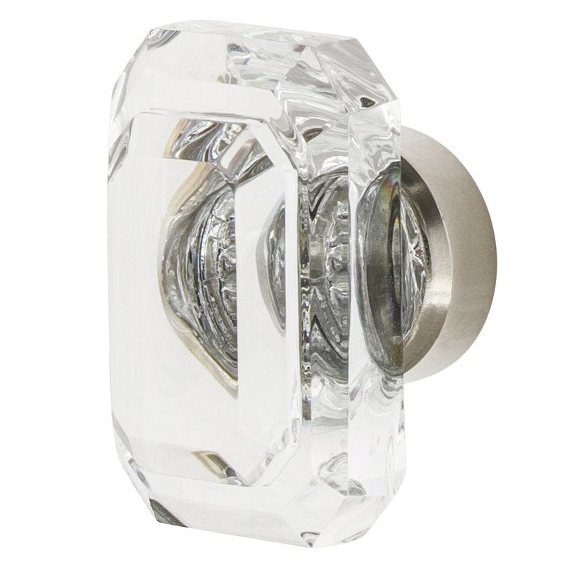 Gem Clear Crystal Crystal 1 9/16" Cabinet Knob, Polished Nickel, 1 3/4"