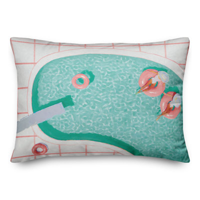 Housse et insert de coussin rectangulaire pour filles à la piscine