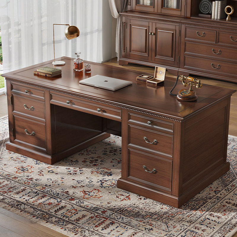 Bureau 70,87 "en bois massif brun américain