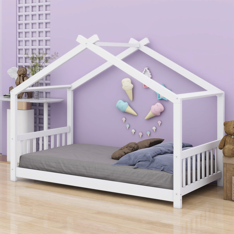 Lit plateforme House avec tête et pied de lit House, Blanc