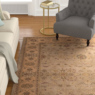 Tapis de la surface brune en laine touffeté à la main Lundeen
