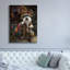 «Un chien dans un vêtement rétro et son coq» par Kajenna, art mural sur toile 40 po x 54 po