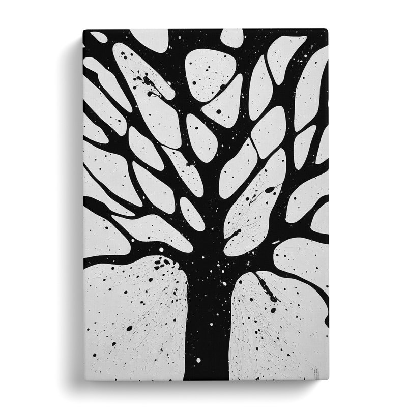 A Monochrome Tree No.2 - Wrapped Canvas, 50cm H x 35cm W x 3cm D