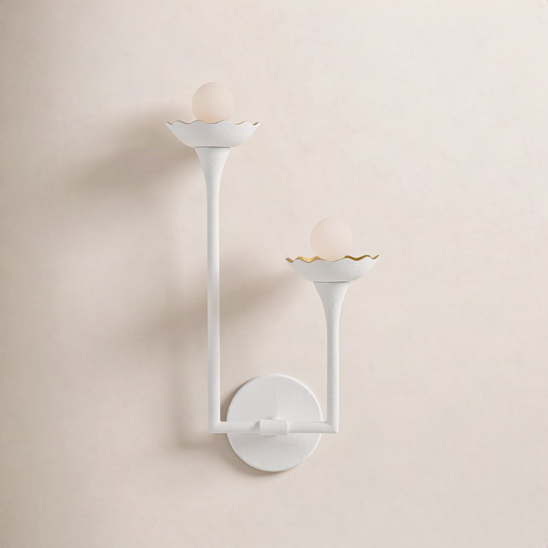 Everson Darla Medium Two-Light Exposed Bulb Floral Wall Sconce