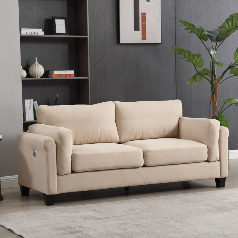 Canapé capitonné en lin capitonné de style moderne surdimensionné de 79 po à 3 places, canapé trois places, canapé de salon pour la maison ou le bureau, kaki