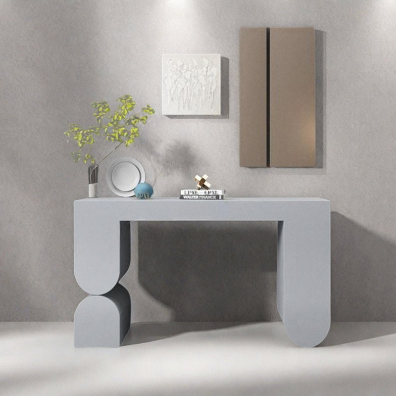Modern Minimalist Console Table, 35.43" H x 62.99" W x 15.75" D, Greyish Blue