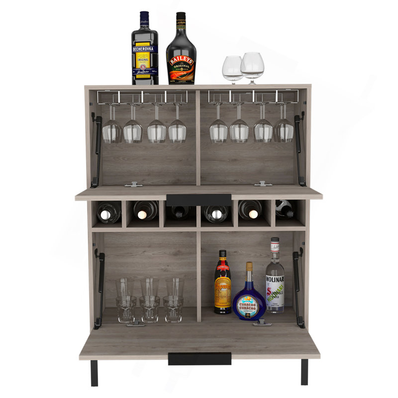 Bar Puertu, six casiers à vin, armoire à deux portes