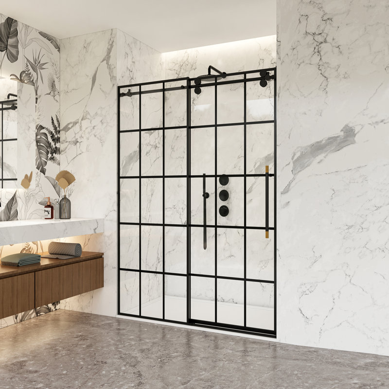 Porte de douche coulissante simple sans cadre l 48 po x H 78 po Puente