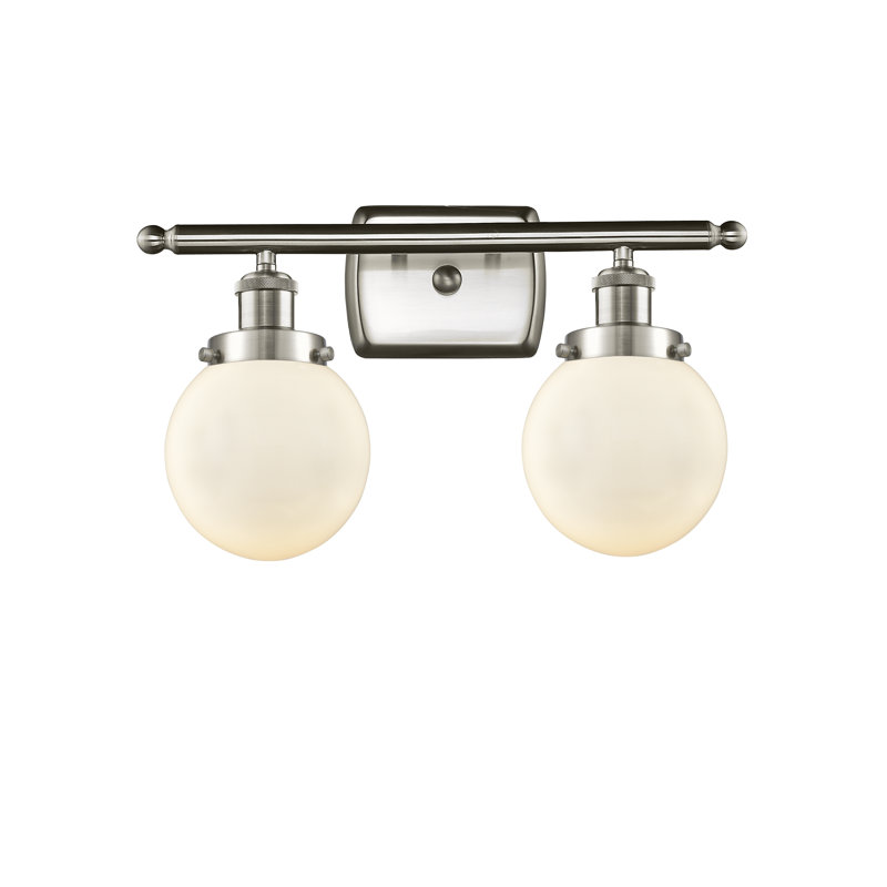 Chippewa 2 - Light Dimmable Vanity Light, Matte White, Incandescent, Brushed Satin Nickel