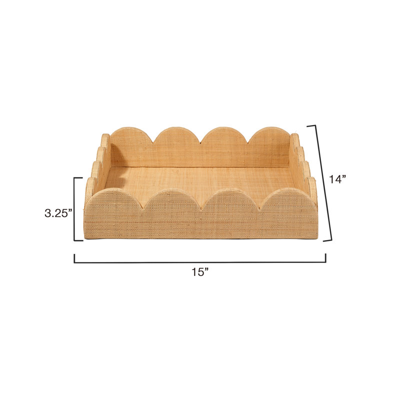 Wonderland Fabric Decorative Tray, Brown
