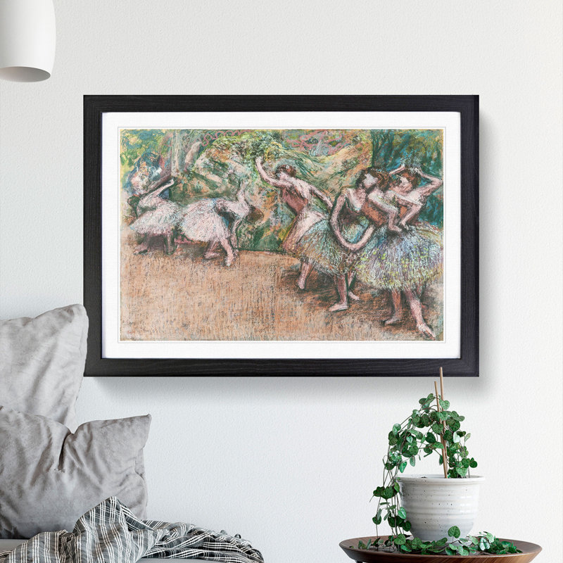 Ballet Scene by Edgar Degas - Picture Frame Painting, Black Framed, 36cm H x 48cm W x 2cm D