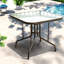 Tables de patio compactes, salle à manger d'extérieur moderne en acier trempé de 35 pouces