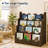  4-Tier Scalloped Kids Bookshelf, Toddler Montessori Book Shelf Organizer for Nursery, Playroom & Classroom-2107967327
