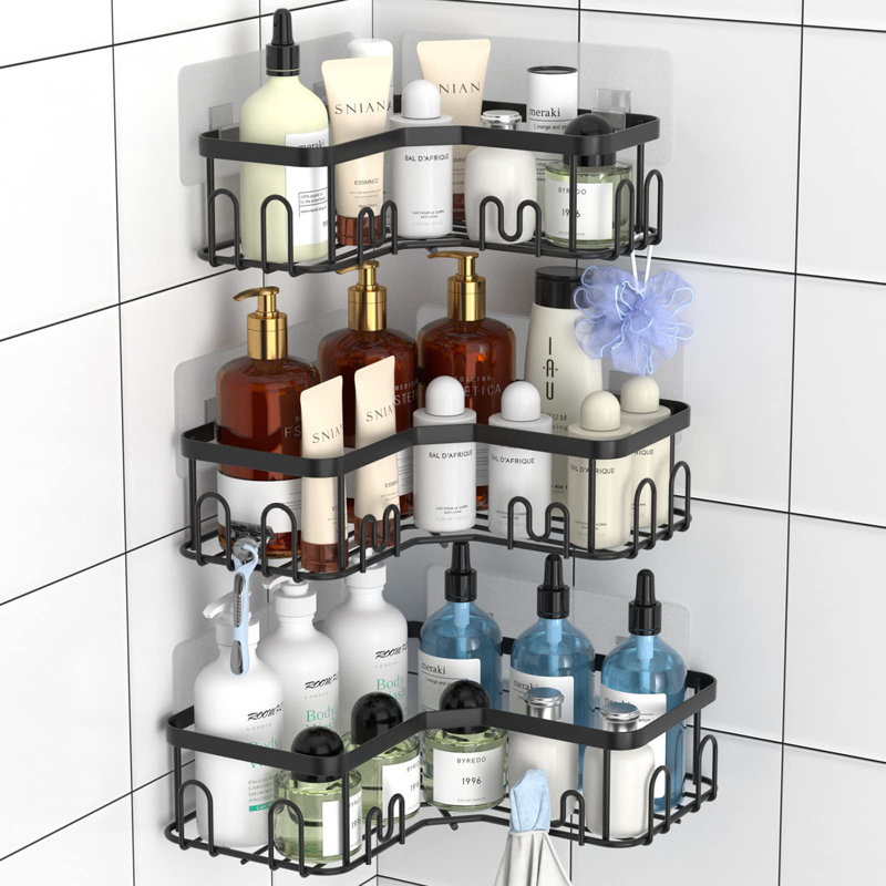 Metivier Stainless Steel Shower Caddy, Black