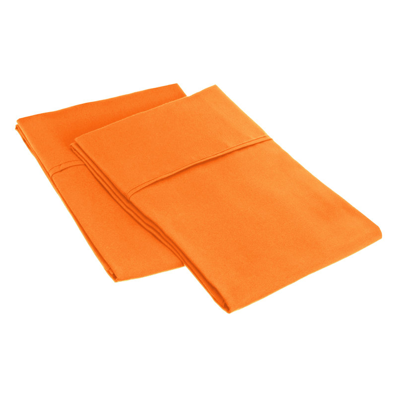 King Size Orange Cotton and Microfiber Deep Pocket Sheet Set