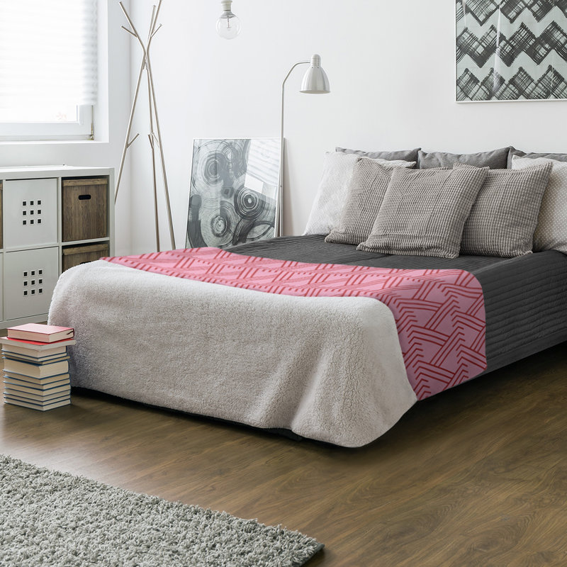Knitted Throw Blanket, 60" W x 80" L, Pink