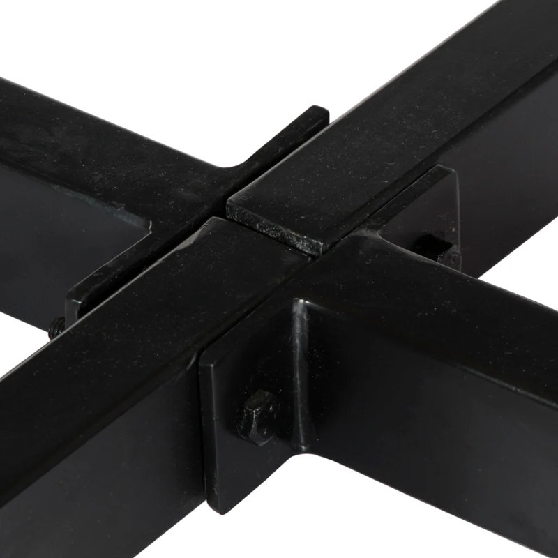 Schrade Round Solid Wood Top Metal Base Dining Table, H73 x L120 x W120cm