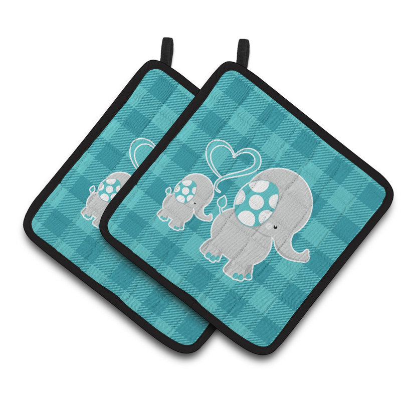 Cuisinier poignée éléphant maman et baby caroline