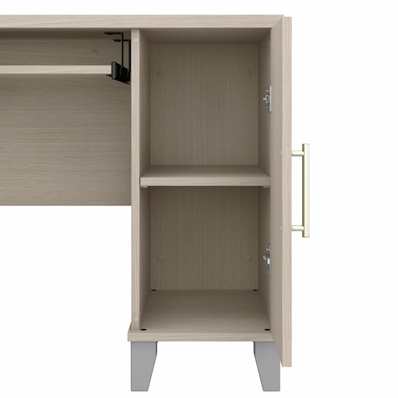 Ensemble de bureau avec rehausse Magomed, Chêne sable