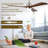 52" Ceiling Fan With Lights Remote Control,quiet Dc Motor 3 Blade Ceiling Fans 6 Speed Levels,reversible Ceiling Fan, For Patio Living Room, Bedroom, Office,indoor.-133540200