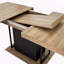 Table de salle à manger rectangulaire extensible pour 6 à 10 personnes - effet bois vieilli et noir (160 à 200 cm)-26903033