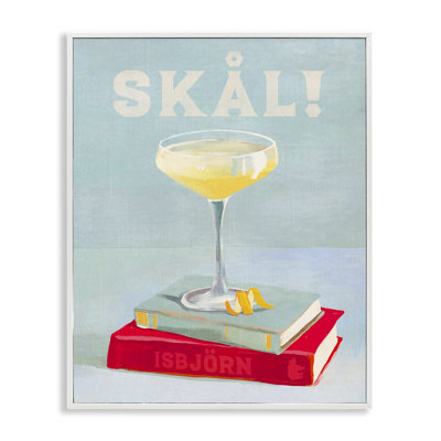 «Skal Cocktail & Bookstack», estampe numérique encadrée par The Whiskey Ginger bk-080