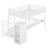 Full Size Loft Bed With L-Shaped Desk And Usb, Metal Loft Bed With Wardrobe And Adjustable Shelf, High Loft Bed With Led For Kids Teens Adults, White-625920936-613371603