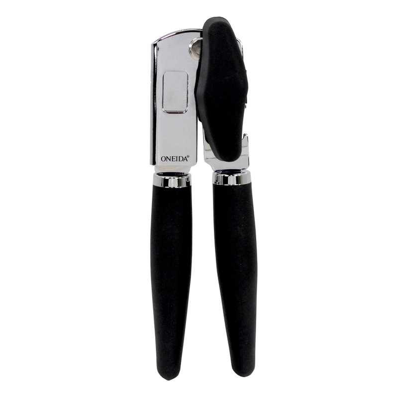 Ouvre-boîte Oneida (bouton doux au toucher, acier inoxydable poli, avec ouvre-bouteille)
