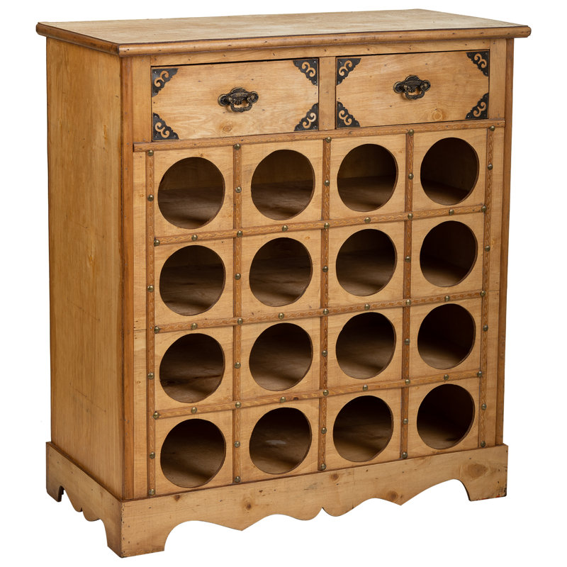 Paulikens Solid Wood Cabinet/Enclosed Storage Wine Bottle & Glass Rack in