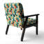 Orange et vert Popart Pop culture Pixels - Fauteuil rembourré en velours moderne