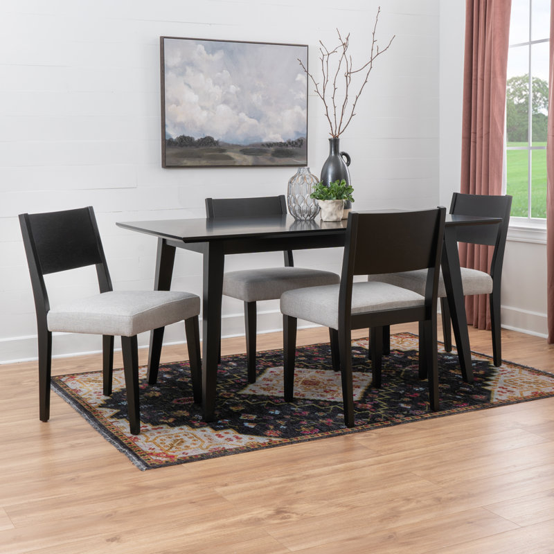 Aniek 5PC Upholstered Dining Set Black