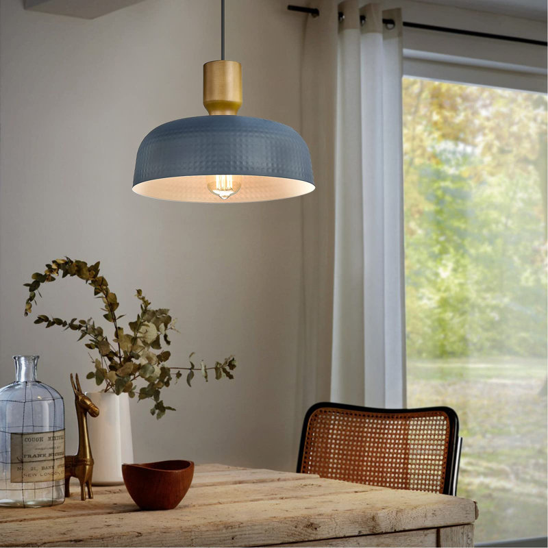 Luminaire suspendu à 2 lumières Mikaili, Bleu, paquet de 2