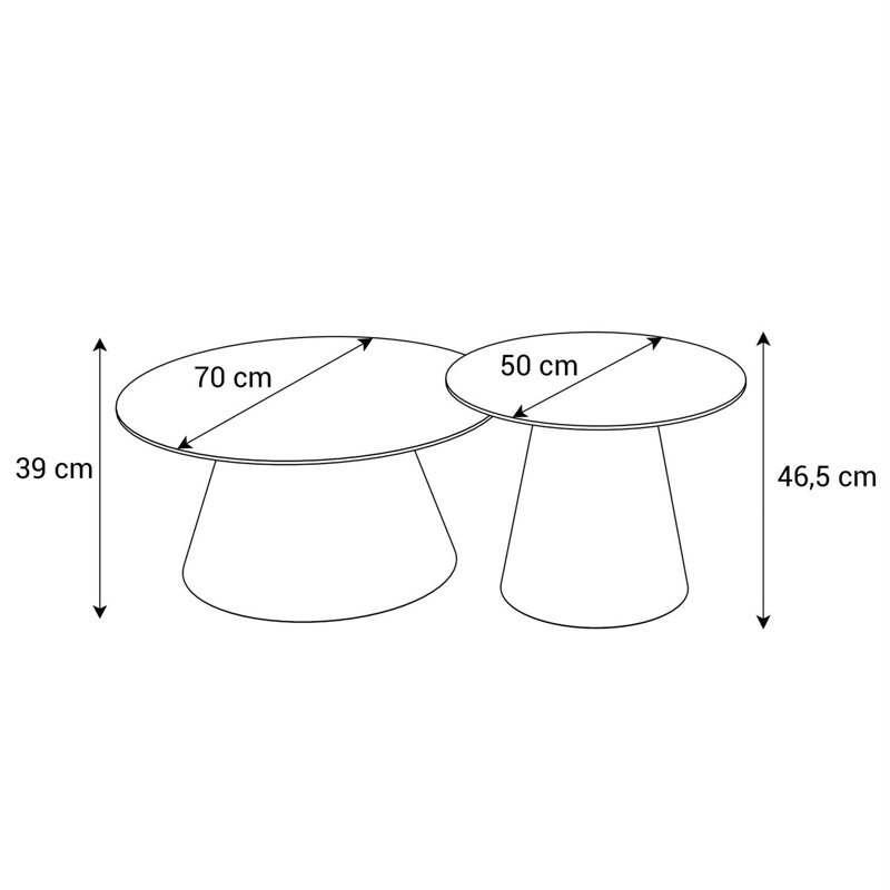 Huseman 2In1 Round Coffee Table CARTELLE White High Gloss, Black