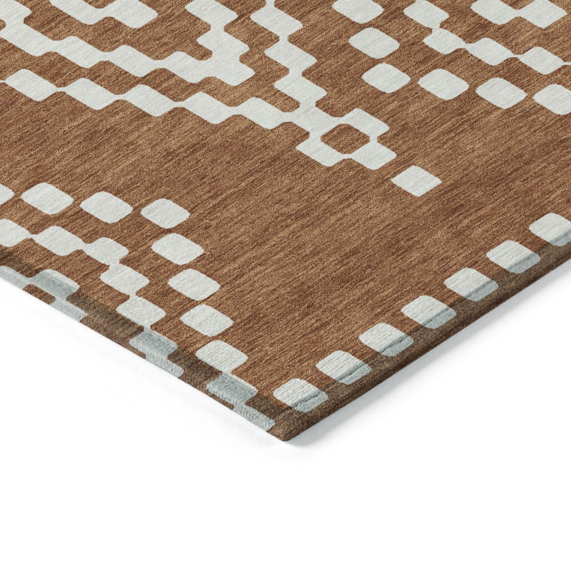 Malek Indoor/Outdoor Area Rug with Non-Slip Backing, Rectangle 5' x 7'6"