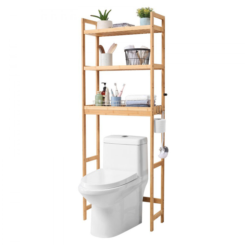 Over the Toilet Storage 3-Tier Bathroom Shelf Rack Space Saver Organizer, Natural