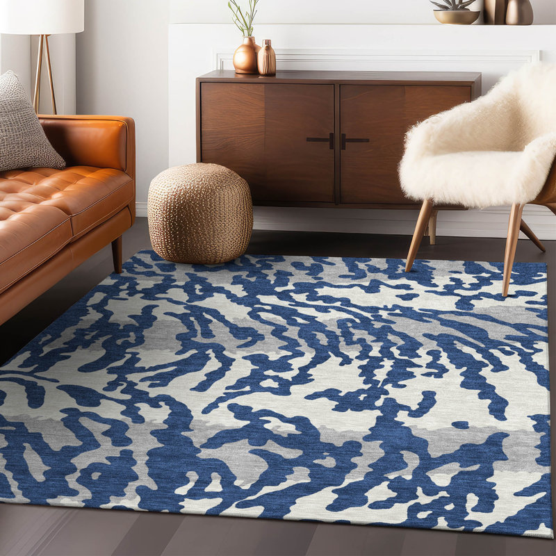  Malek Indoor/Outdoor Area Rug with Non-Slip Backing, Rectangle 3' x 5'