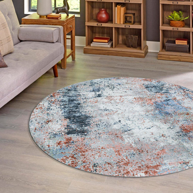 Hankinson Abstract Indoor Rug, Round 7'10"